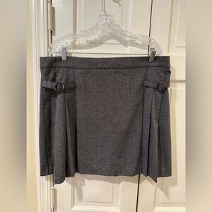 BNWT Mango gray houndstooth pleated mini skirt XXL